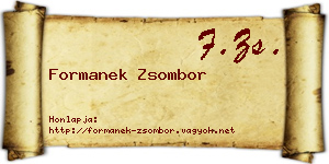 Formanek Zsombor névjegykártya